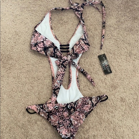 Yandy Swim Yandy Pink Black Snake Skin Bathing Suit Bnwt Sm Poshmark
